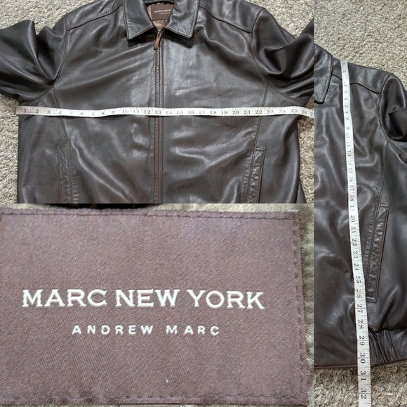 Marc New York Brown Leather Zip Up Jacket XLT - Picture 11 of 11